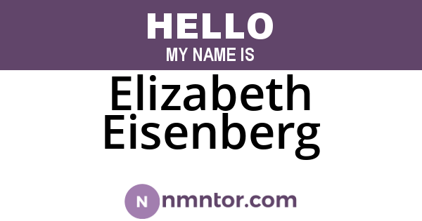 Elizabeth Eisenberg