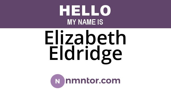 Elizabeth Eldridge