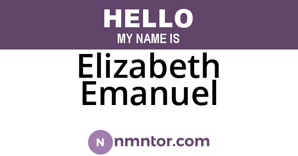 Elizabeth Emanuel