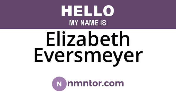 Elizabeth Eversmeyer