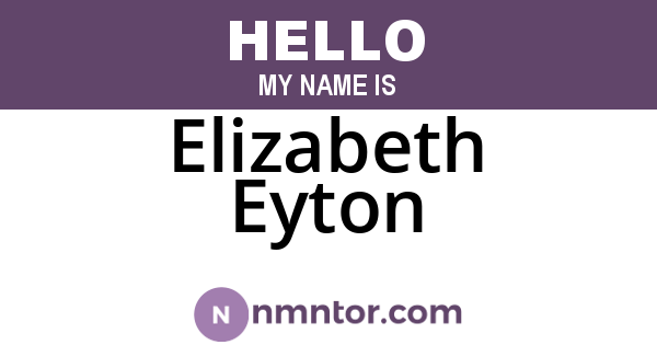 Elizabeth Eyton