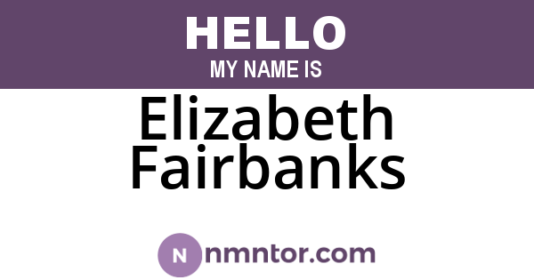 Elizabeth Fairbanks
