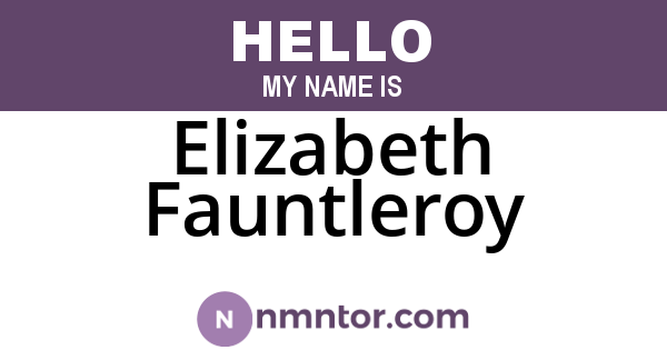 Elizabeth Fauntleroy