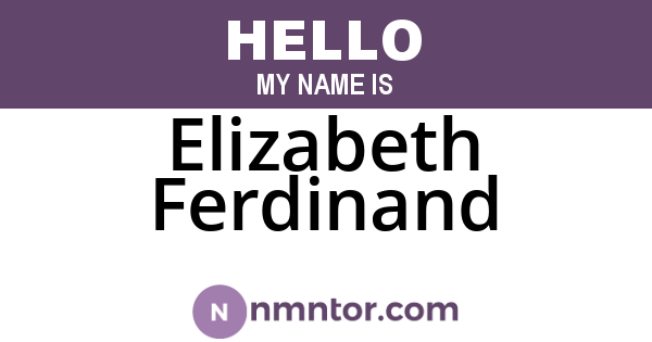 Elizabeth Ferdinand
