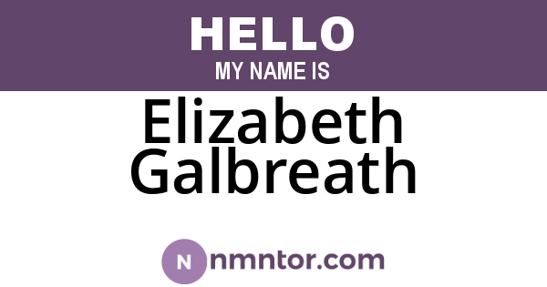Elizabeth Galbreath