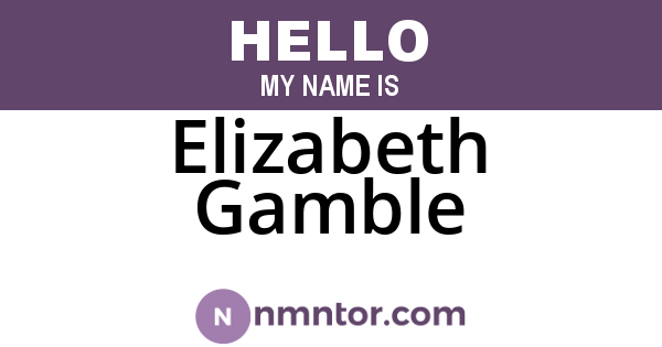 Elizabeth Gamble