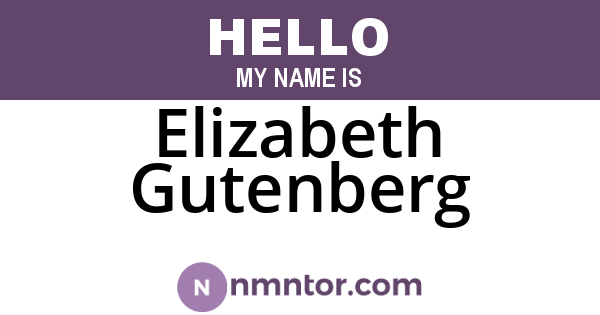 Elizabeth Gutenberg
