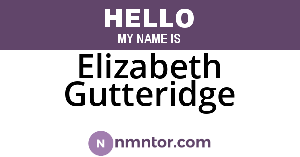 Elizabeth Gutteridge