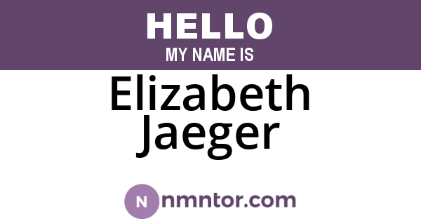 Elizabeth Jaeger