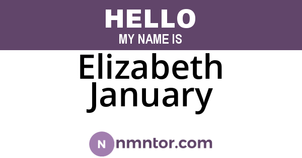 Elizabeth January