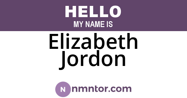 Elizabeth Jordon