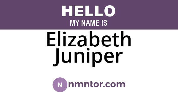 Elizabeth Juniper