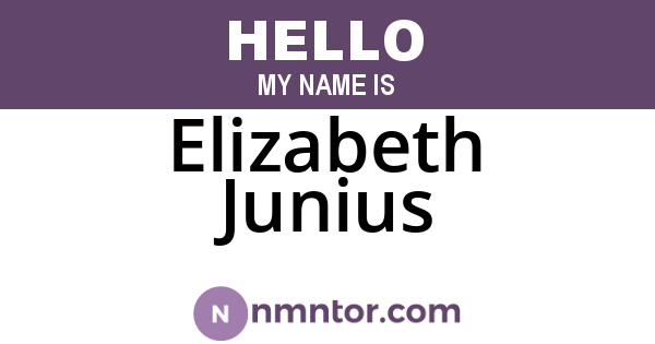 Elizabeth Junius