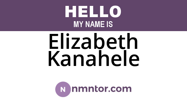 Elizabeth Kanahele