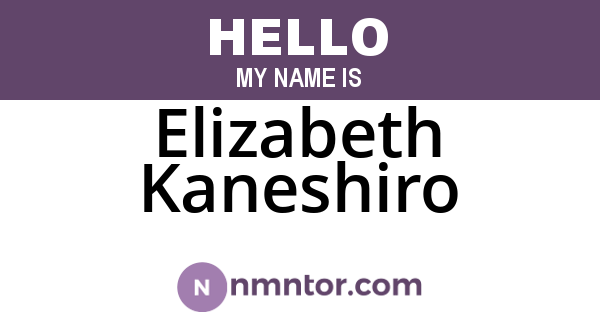 Elizabeth Kaneshiro