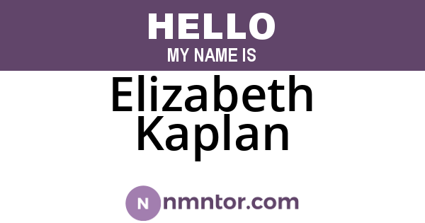 Elizabeth Kaplan