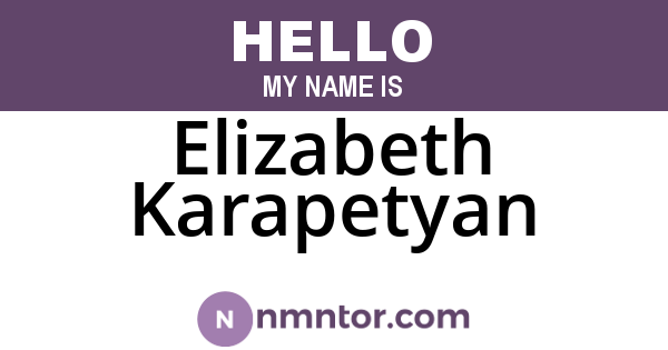 Elizabeth Karapetyan