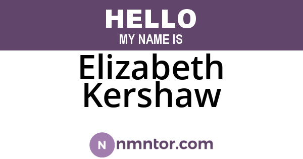 Elizabeth Kershaw
