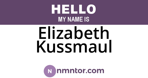 Elizabeth Kussmaul