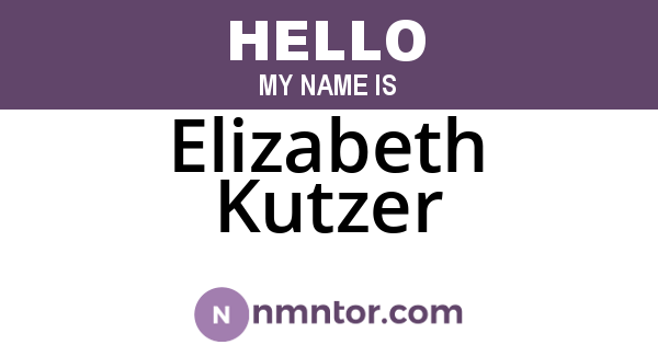 Elizabeth Kutzer