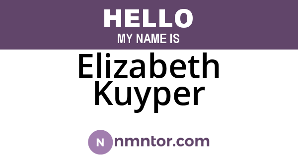 Elizabeth Kuyper