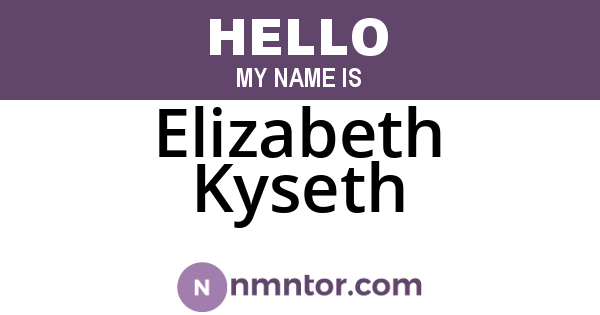 Elizabeth Kyseth
