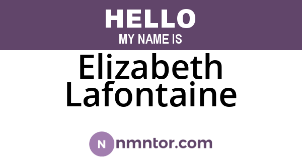 Elizabeth Lafontaine