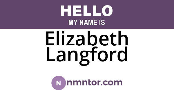 Elizabeth Langford