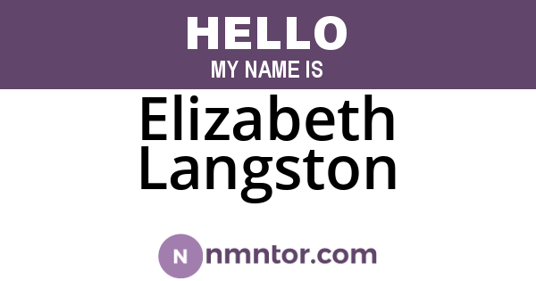Elizabeth Langston