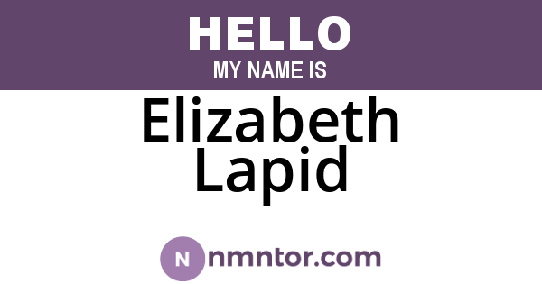 Elizabeth Lapid