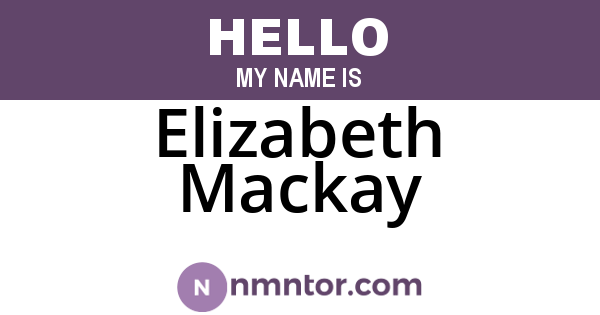 Elizabeth Mackay