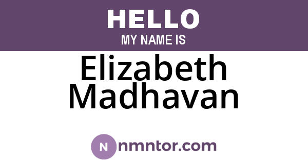Elizabeth Madhavan