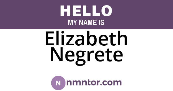 Elizabeth Negrete