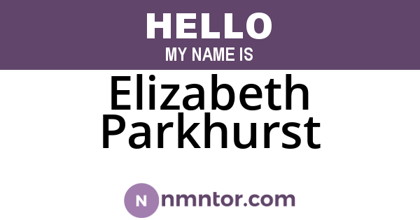 Elizabeth Parkhurst