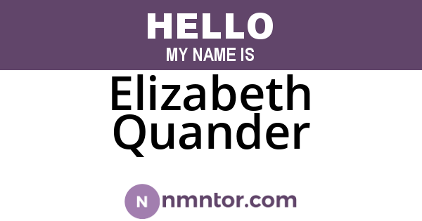 Elizabeth Quander