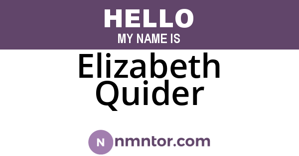 Elizabeth Quider