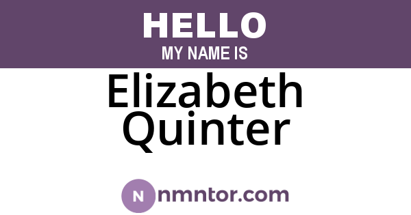 Elizabeth Quinter