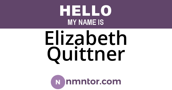 Elizabeth Quittner