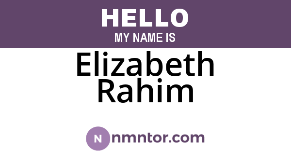 Elizabeth Rahim