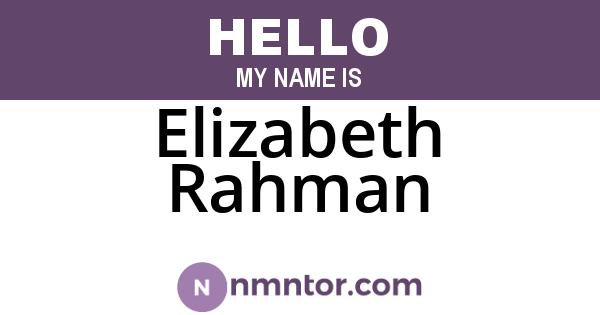 Elizabeth Rahman