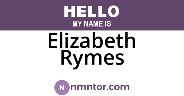 Elizabeth Rymes