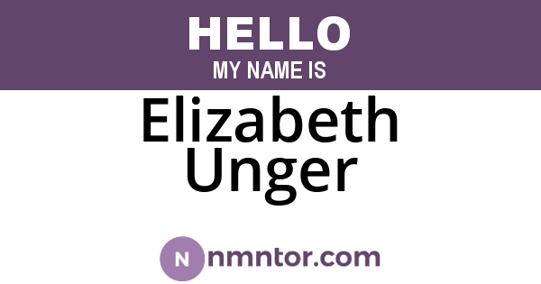 Elizabeth Unger