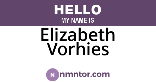 Elizabeth Vorhies