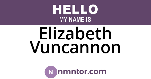 Elizabeth Vuncannon