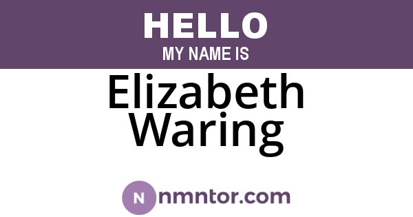 Elizabeth Waring
