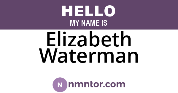 Elizabeth Waterman