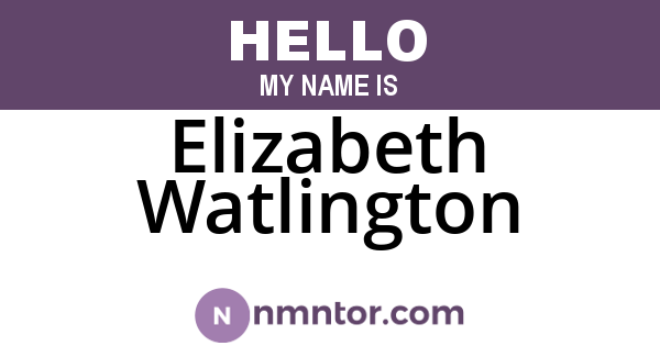Elizabeth Watlington