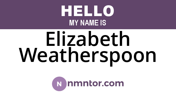 Elizabeth Weatherspoon