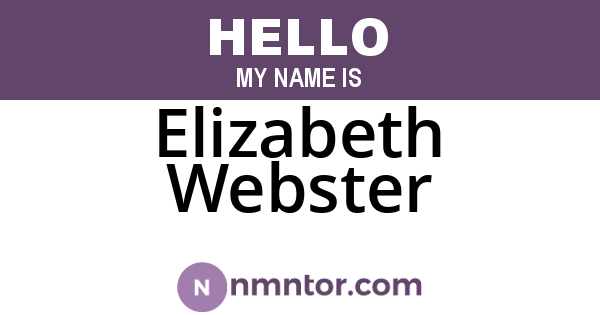 Elizabeth Webster