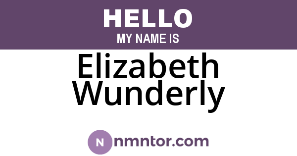 Elizabeth Wunderly